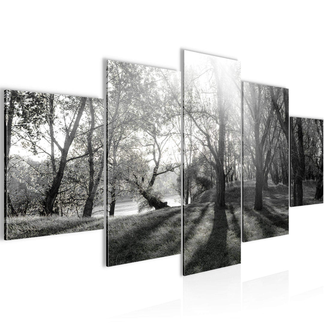 Runa Art Wandbilder Wald Landschaft 5 Teilig Bild auf Vlies Leinwand Deko Schlafzimmer Wohnzimmer So