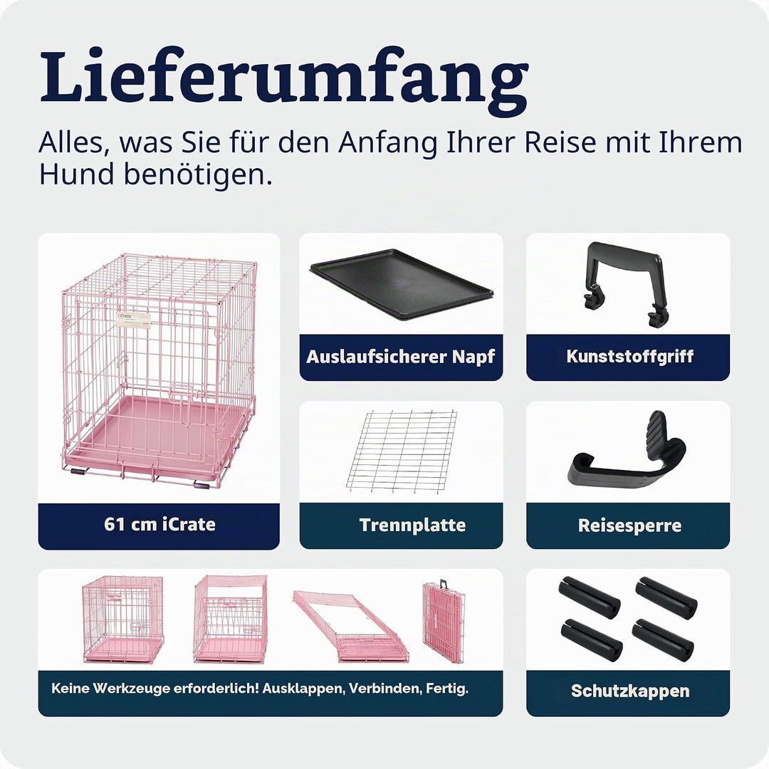 MidWest Homes for Pets iCrate Modell 1524PK Hundebox, ca. 61 cm lang, mit Einzeltür, auslaufsicherer