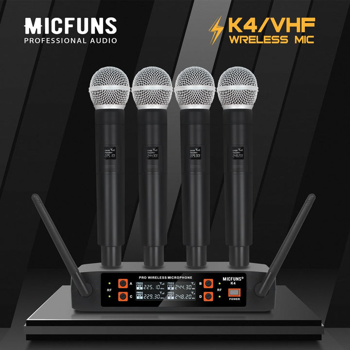 K4 Kabelloses Handmikrofon für KTV Bühnengesang (Schwarz) Black, Black