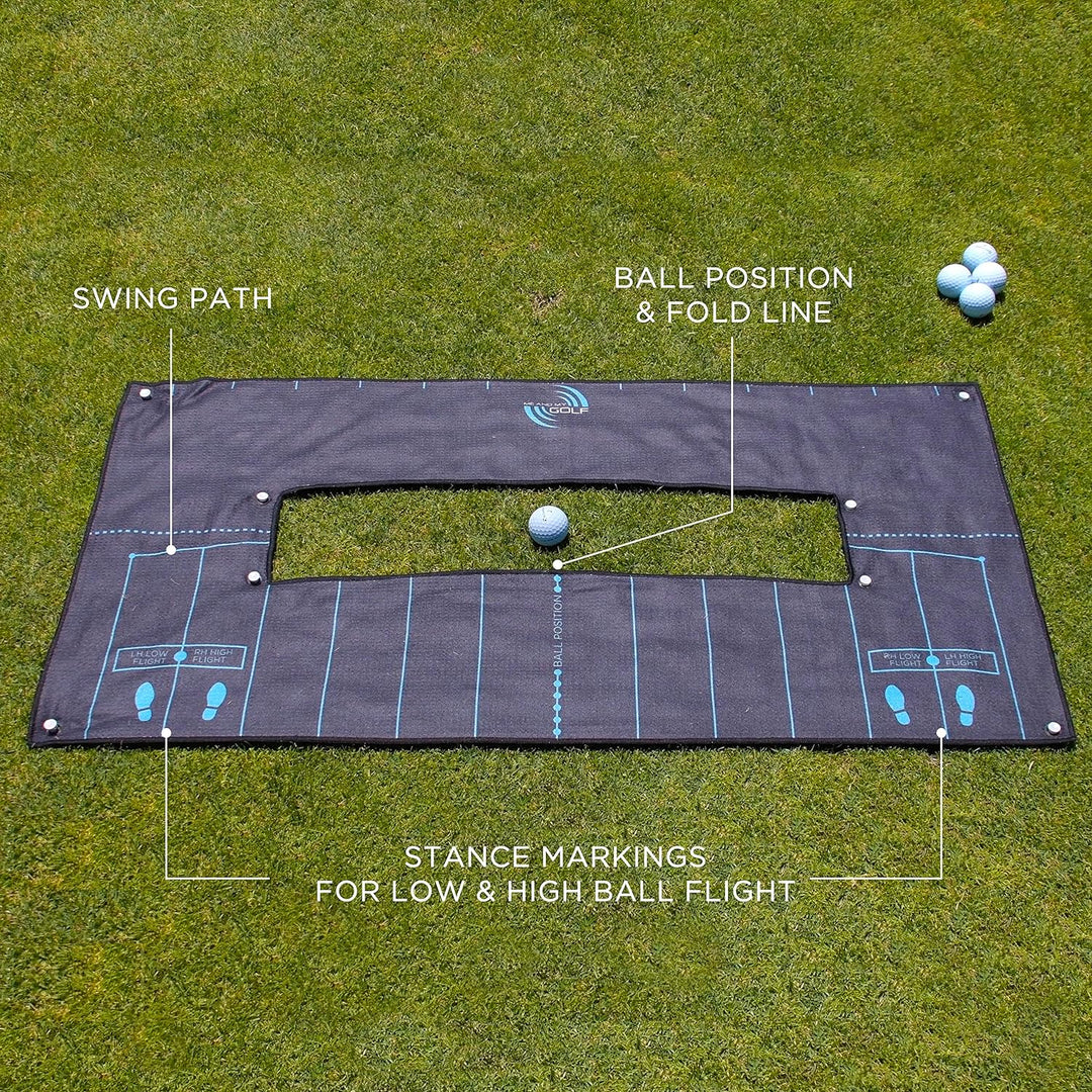 ME AND MY GOLF Unisex-Adult Ball Striker Alignment Towel, Black, One Size Einzelbett, Einzelbett