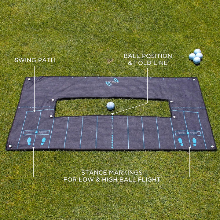 ME AND MY GOLF Unisex-Adult Ball Striker Alignment Towel, Black, One Size Einzelbett, Einzelbett