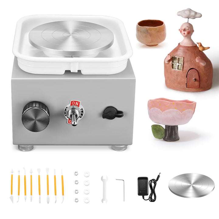 Töpferscheibe Elektrisch, Mini Electric Pottery Wheel 2000 U/min Einstellbare Geschwindigkeit mit Ab