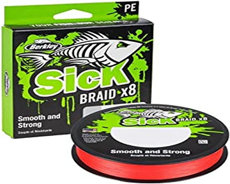 Berkley Sick Braid – 8-fach geflochtene Angelschnur, super glattes 8-fach Multifaden PE Raubfischgef