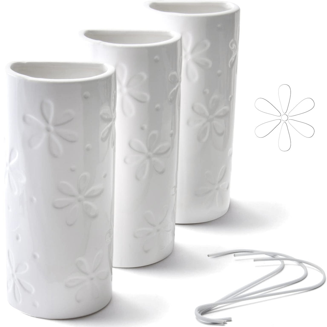 Ligano® Heizkörper Luftbefeuchter mit Blumen-Motiv – Keramik Wasserverdunster für die Heizung – 3 St