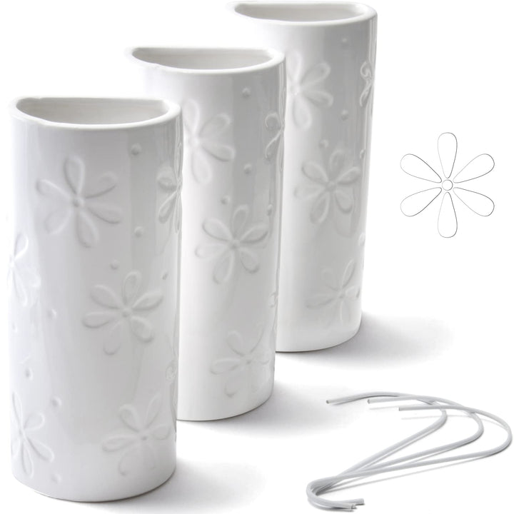Ligano® Heizkörper Luftbefeuchter mit Blumen-Motiv – Keramik Wasserverdunster für die Heizung – 3 St