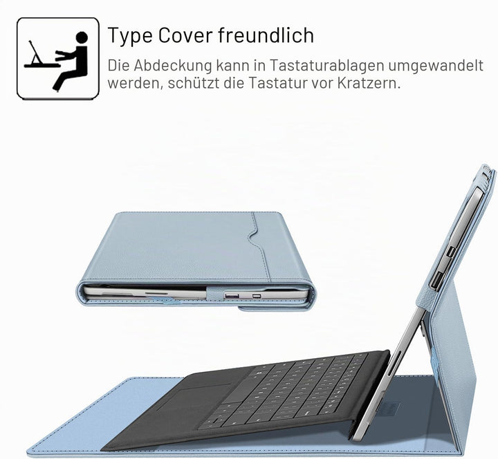 Fintie Hülle für Microsoft Surface Pro 7+ / 7/6 / 5/4 / 3 - Multi-Sichtwinkel Kunstleder Tasche Schu