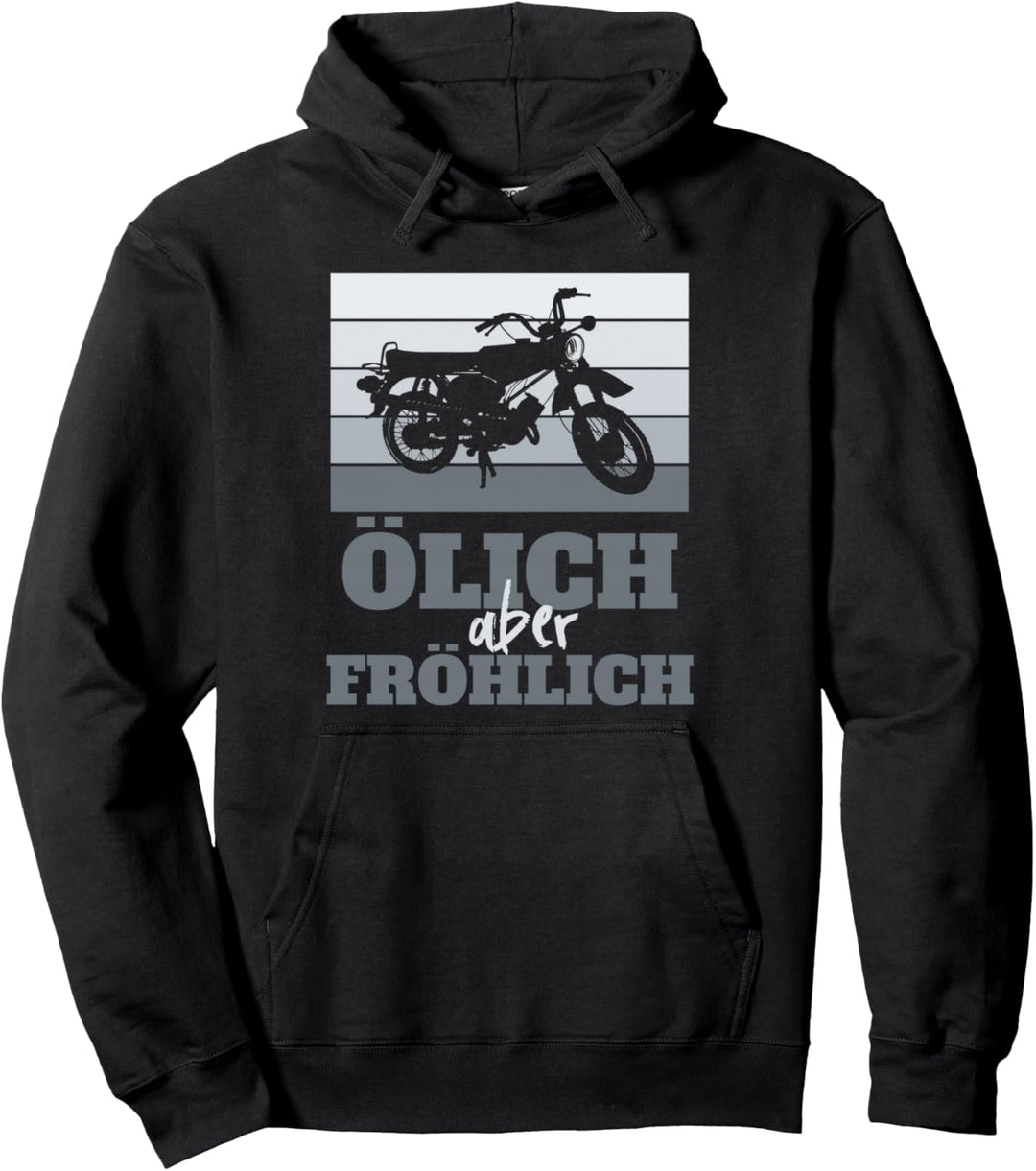 Ölich aber Fröhlich Simson DDR Moped Zweitakt Vintage Pullover Hoodie