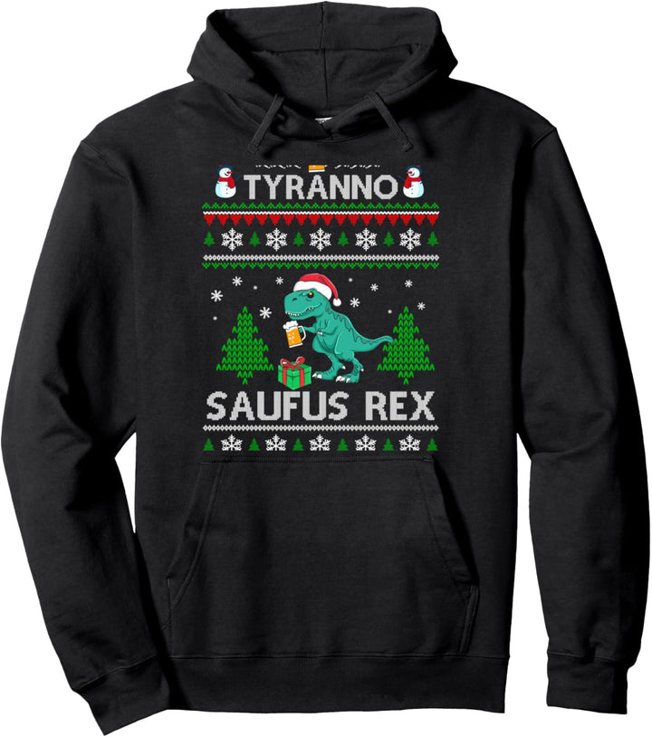 Tyranno Saufus Rex Dino Dinosaurier Ugly Christmas Bier Pullover Hoodie