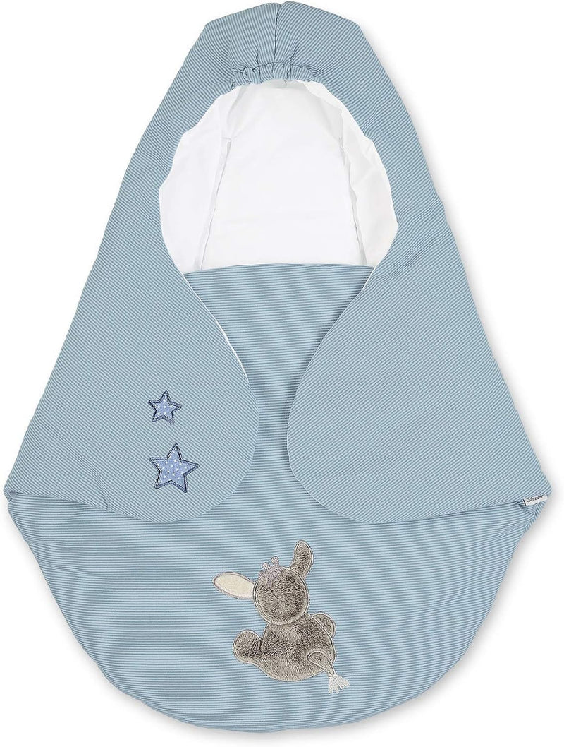 Sterntaler Einschlagdecke, Esel Emmi, Wattiert, Alter: Für Babys ab der Geburt, 75 x 90 cm, Hellblau