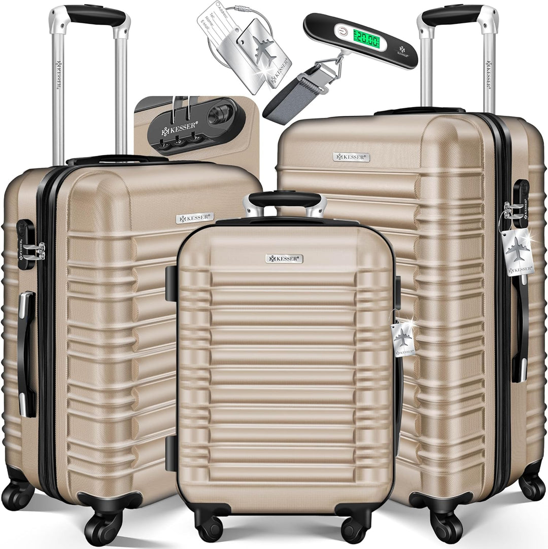 KESSER® 3tlg. Hartschalenkofferset Hard Shell Basic Hartschalenkoffer Trolley Koffer Reisekoffer Rei