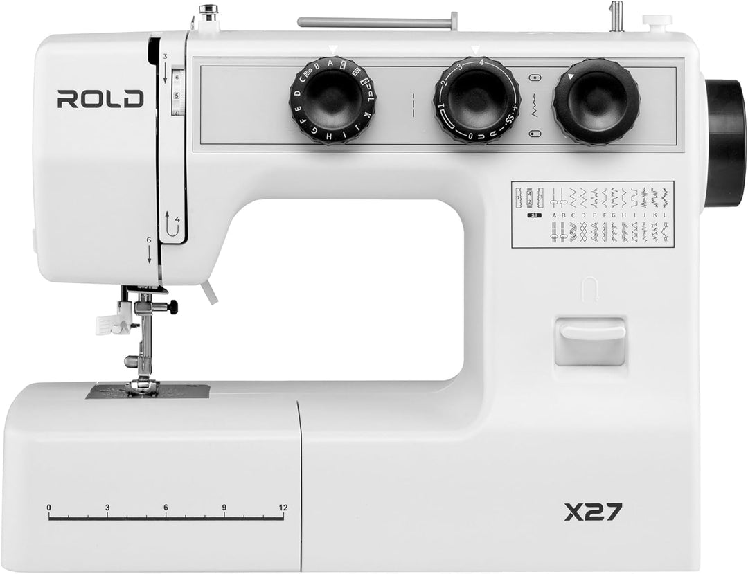 ROLD X27 Mechanische Nähmaschine mit Servomotor – 25 Stichprogramme, Automatischer Nadeleinfädler, L