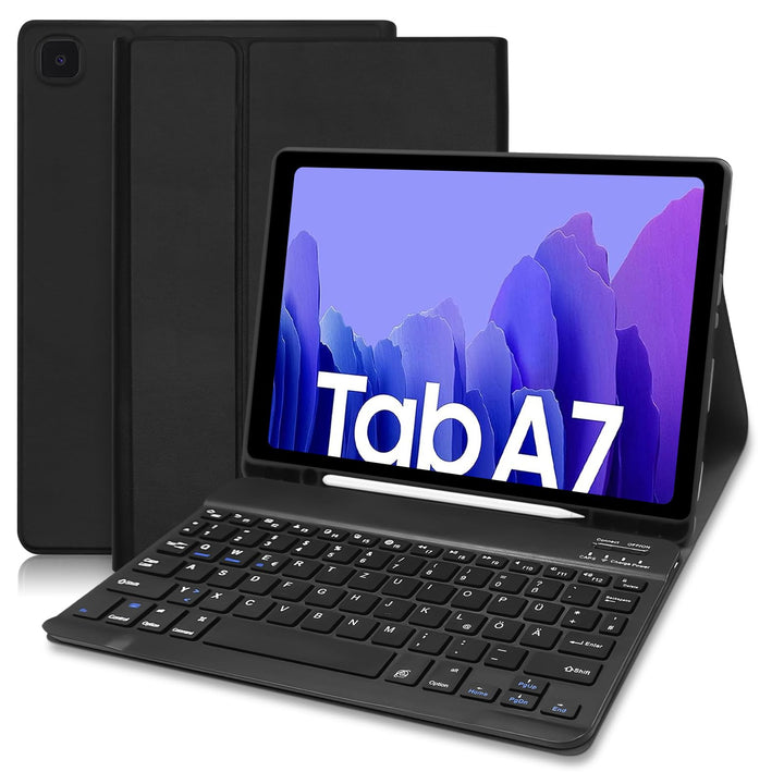 Lielax Tastatur Hülle für Samsung Galaxy Tab A7 10.4 Zoll 2022/2020(QWERTZ Layout), Magnetisch Abneh