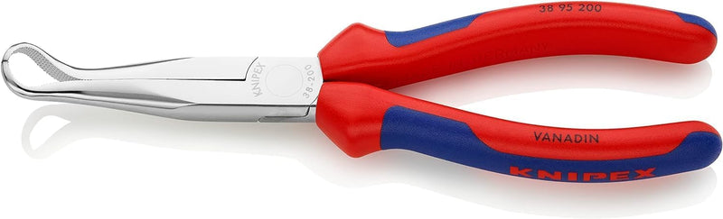 Knipex Mechanikerzange verchromt, mit Mehrkomponenten-Hüllen 200 mm 38 95 200 45° gewinkelte, flach-