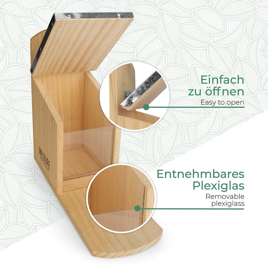 WILDLIFE FRIEND I Eichhörnchen Futterhaus - fertig montiert aus Kiefernholz &amp; 100% wetterfest I 11x2