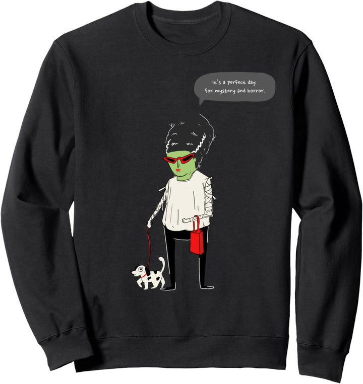 Monster Frau Hund Lustiges Kostüm Halloween Sweatshirt