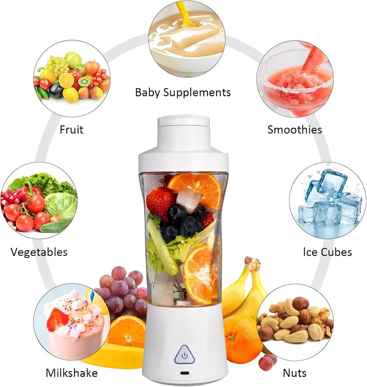 Smoothie Maker to Go, 700ml Tragbarer Mixer, Portable Blender mit 6-Klingen Edelstahl, Mini Mixer fü