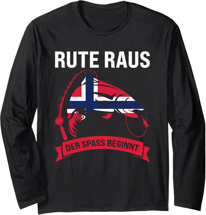 rute raus der spass beginnt Norwegisch Angeln Norwegen Langarmshirt