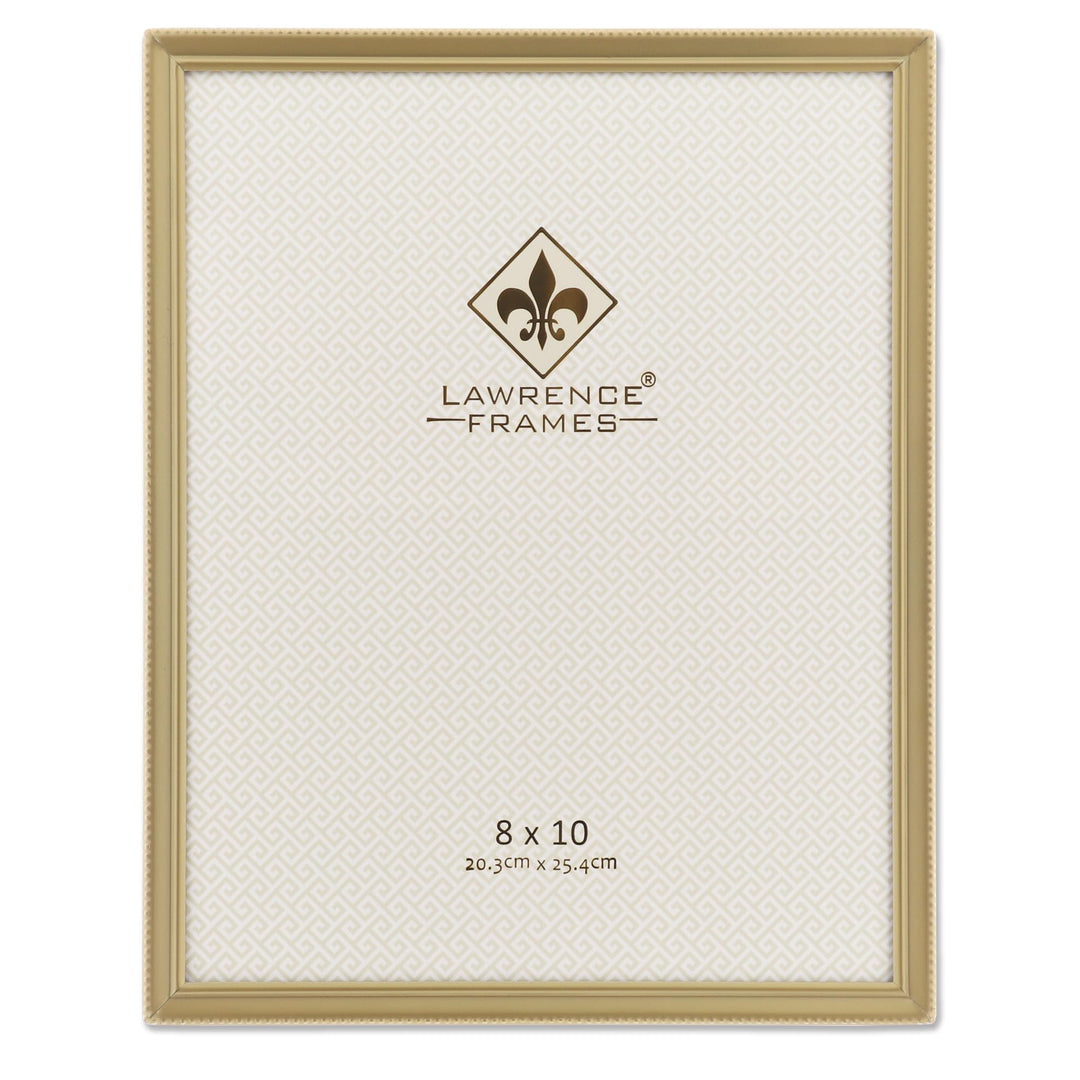 Lawrence Frames Bilderrahmen, antikes Messing, 20,3 x 25,4 cm, Perlenrand-Design Goldfarben satinier