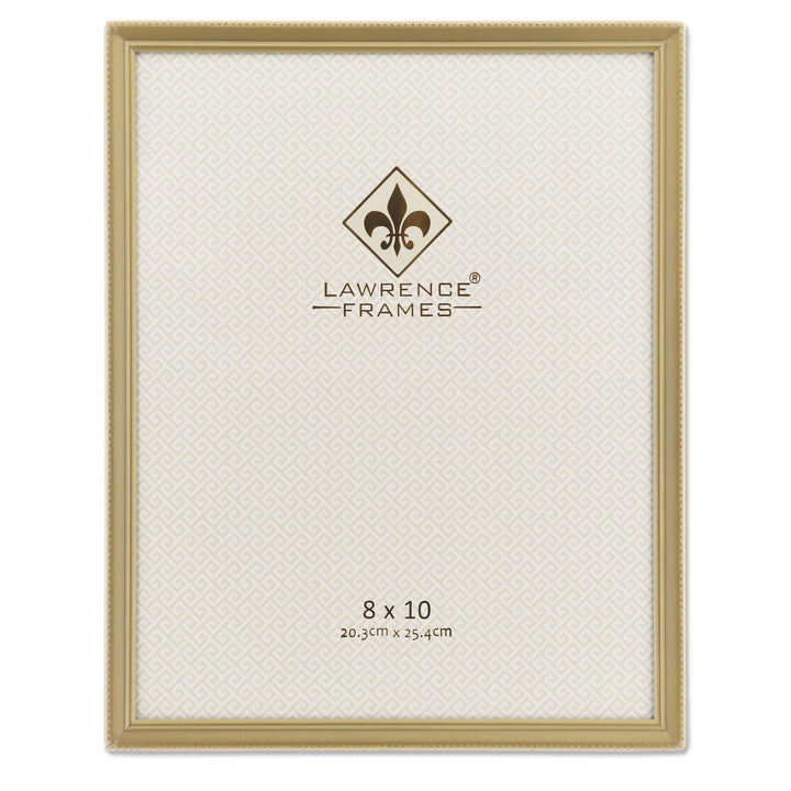 Lawrence Frames Bilderrahmen, antikes Messing, 20,3 x 25,4 cm, Perlenrand-Design Goldfarben satinier