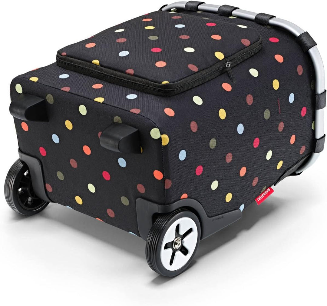 reisenthel carrycruiser Plus dots – Tragbarer Einkaufstrolley mit stabilem Aluminiumrahmen, Schulter