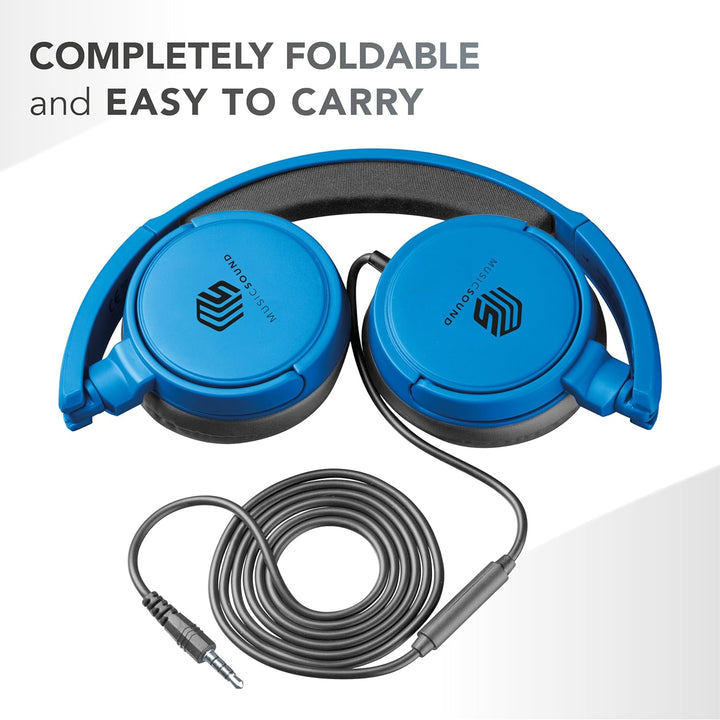 Music Sound | Bügelkopfhörer mit Kabel Over Ear Basic | On-Ear-Kopfhörer Faltbarer Kopfbügel mit 1,2