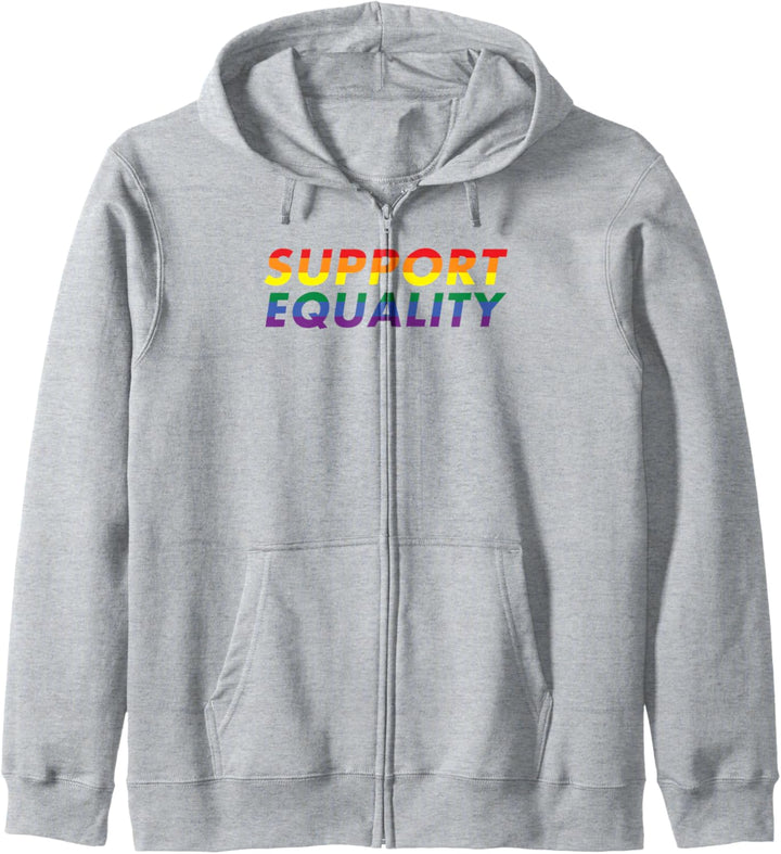Support Equality Rainbow Italics Pride LGBTQ Kapuzenjacke