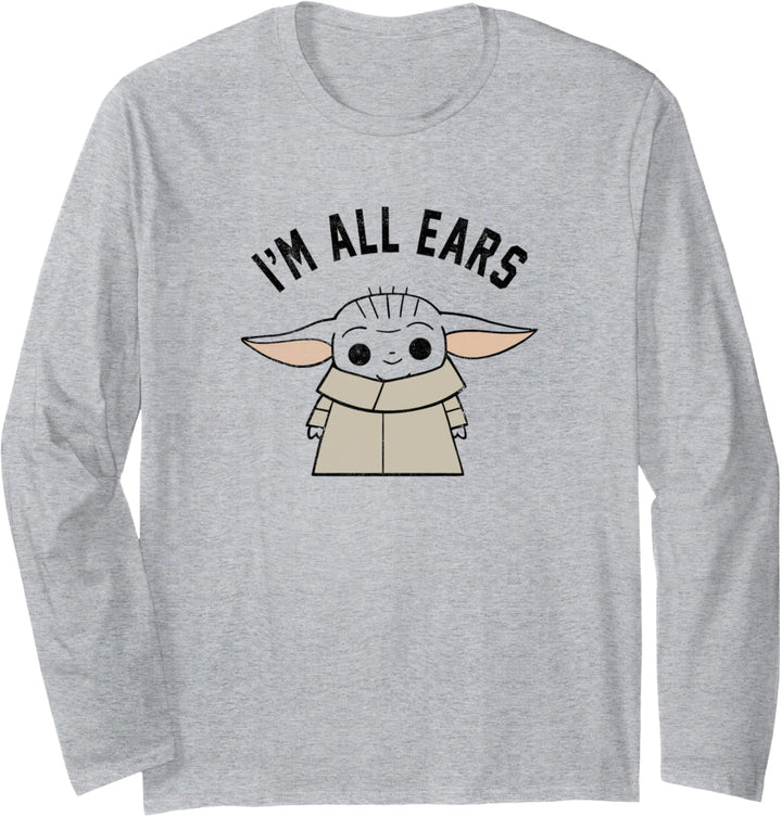 Star Wars The Mandalorian The Child I'm All Ears Outline Langarmshirt