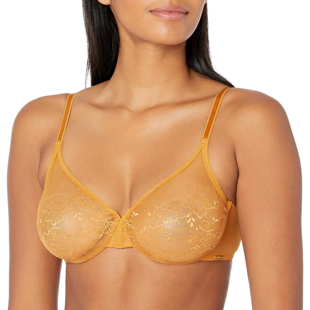 Gossard Damen Glossies Lace Sheer Bra BH, Undurchsichtige 65E Gewürzter Honig, 65E Gewürzter Honig