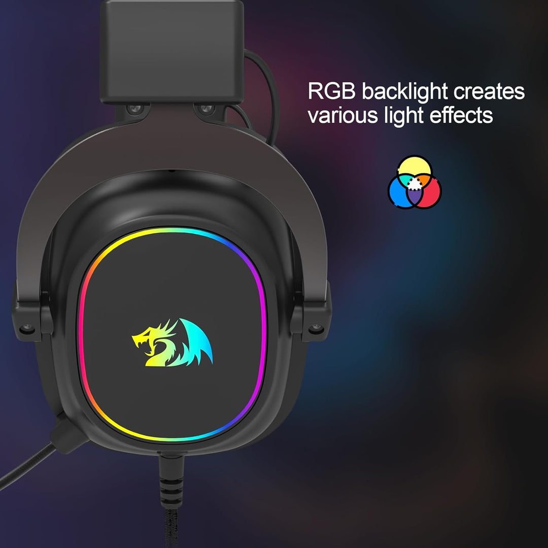 Redragon H510 AK RGB Gaming-Headset mit Kabel - 7.1 Surround Sound 53mm Audio-Treiber Memory Foam-Oh