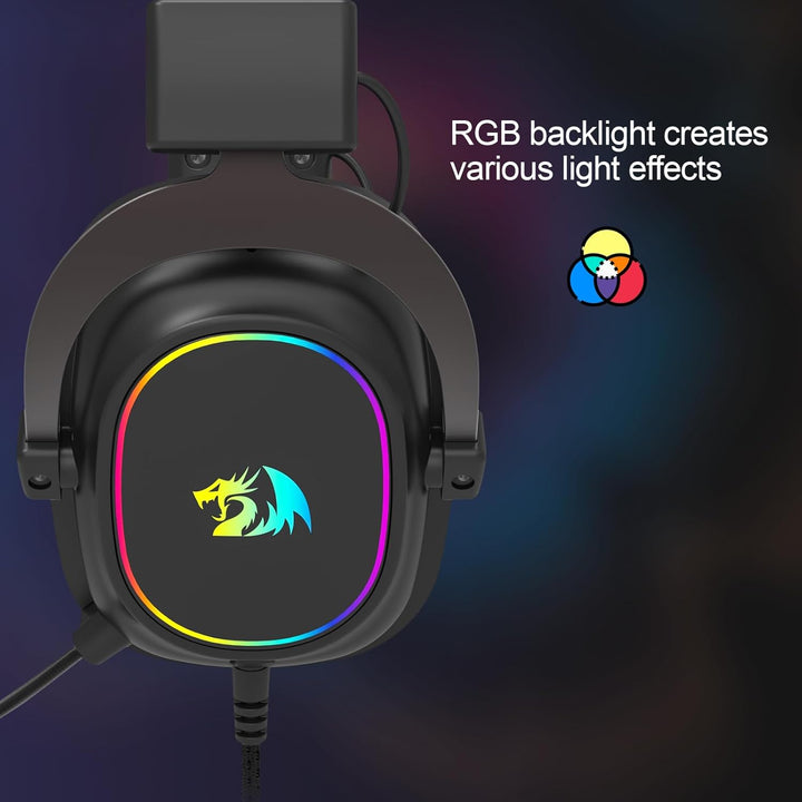Redragon H510 AK RGB Gaming-Headset mit Kabel - 7.1 Surround Sound 53mm Audio-Treiber Memory Foam-Oh