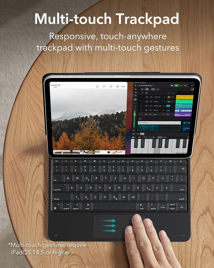 ESR Rebound Magnetische Keyboard Hülle, iPad Tastatur kompatibel mit iPad Pro 12.9 2022/2021, Freisc