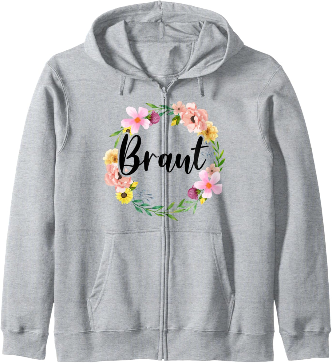 Damen Braut Bride to be Blumenkranz JGA Verlobung Braut Kapuzenjacke