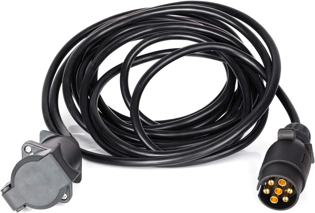 6M Anhänger Verlängerungskabel 7 polig mit Anhängerstecker Steckdose, 12V Anhänger Verlängerung Kabe