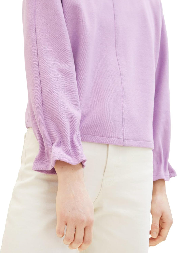 TOM TAILOR Denim Damen Sweatshirt M 12957 - Heather Purple, M 12957 - Heather Purple