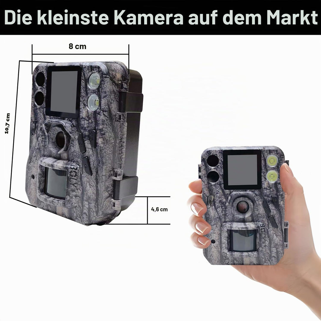 Mini-Wildkamera,2.7K 37MP Jagdkamera 1.44 LCD-Display, Bewegungssensor, Nachtsicht, Grün Farbfotos i