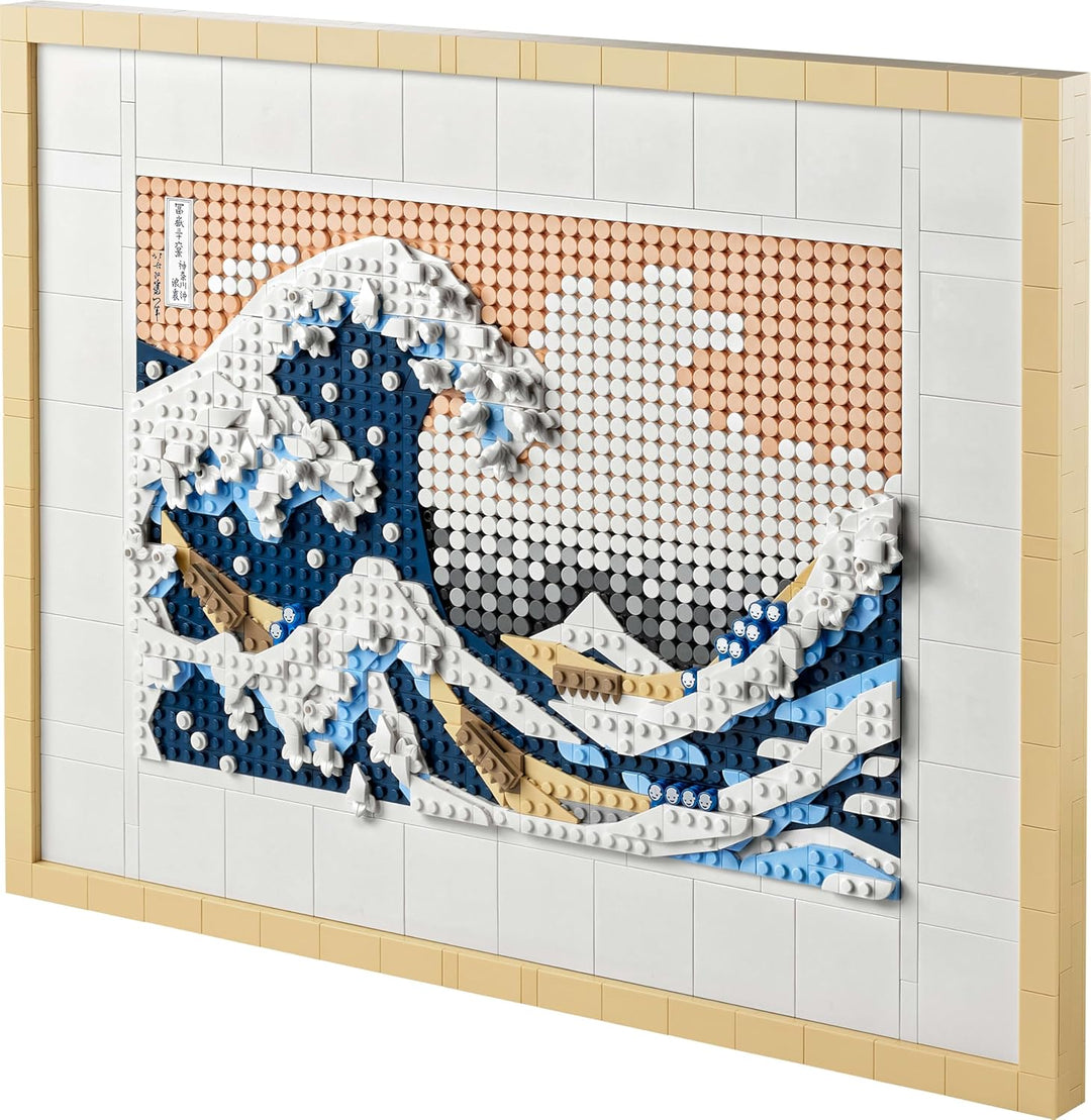 LEGO 31208 Art Hokusai – Grosse Welle, 3D Japanische Wanddeko, Bastelset, gerahmte Ozean-Leinwand, H