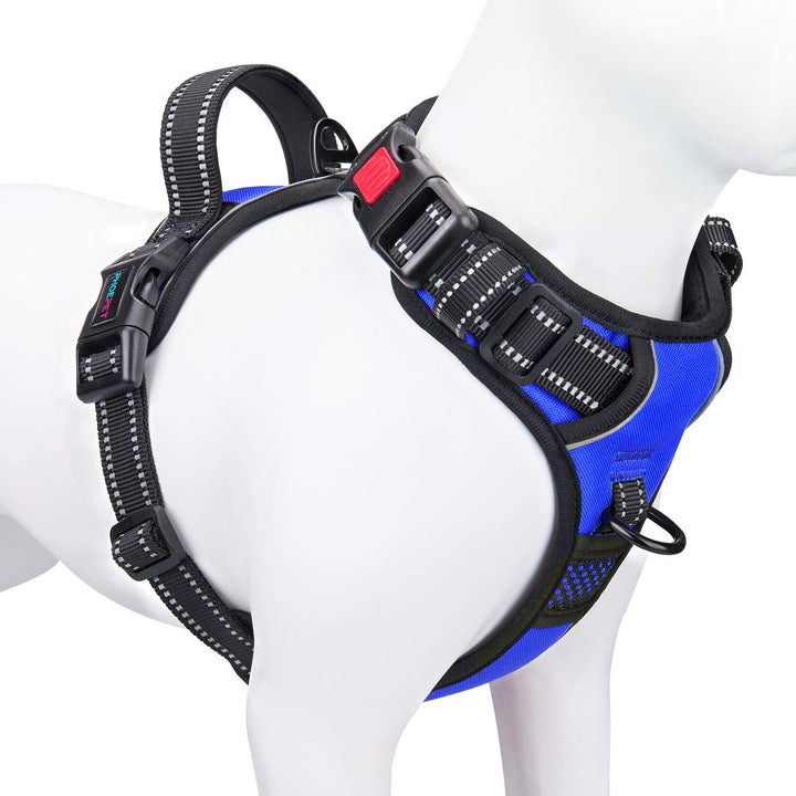 PHOEPET Anti-Zieh-Hundegeschirr, reflektierend, verstellbar, mit Clip an der Vorderseite, Weste mit