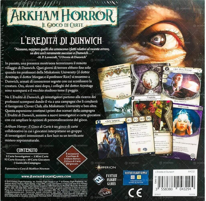 Asmodee - Arkham Horror Das Kartenspiel: Das Erbe von Dunwich - Erweiterung Kartenspiel, Italienisch