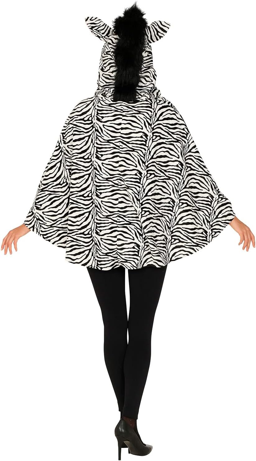 Widmann - Poncho mit Kapuze Zebra, Safari, Afrika, Tierkostüm, Faschingskostüme, Karneval