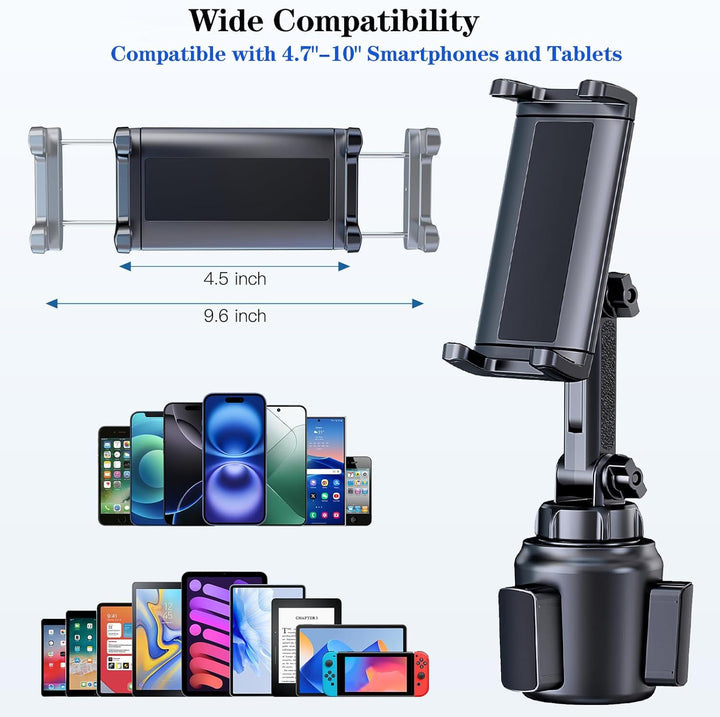 Cup Holder Telefon Tablet Mount für Auto, LKW, 360 ° drehbarer Standhalter und Verstellbarer Arm, ko