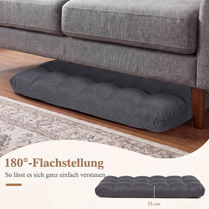 COSTWAY Bodenstuhl verstellbar, Bodensessel gepolstert, Bodenkissen mit Rückenlehne, Meditationsstuh