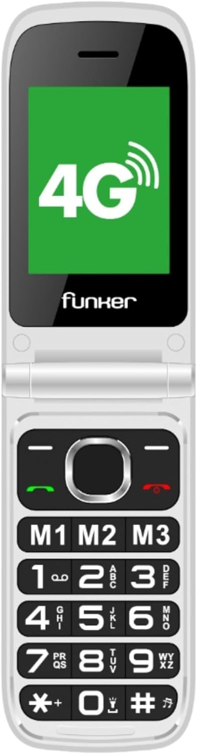 Funker C250 Comfort Power 4G Klapphandy für Senioren, Ladestation, kontrastreiche Tastatur, SOS-Tast