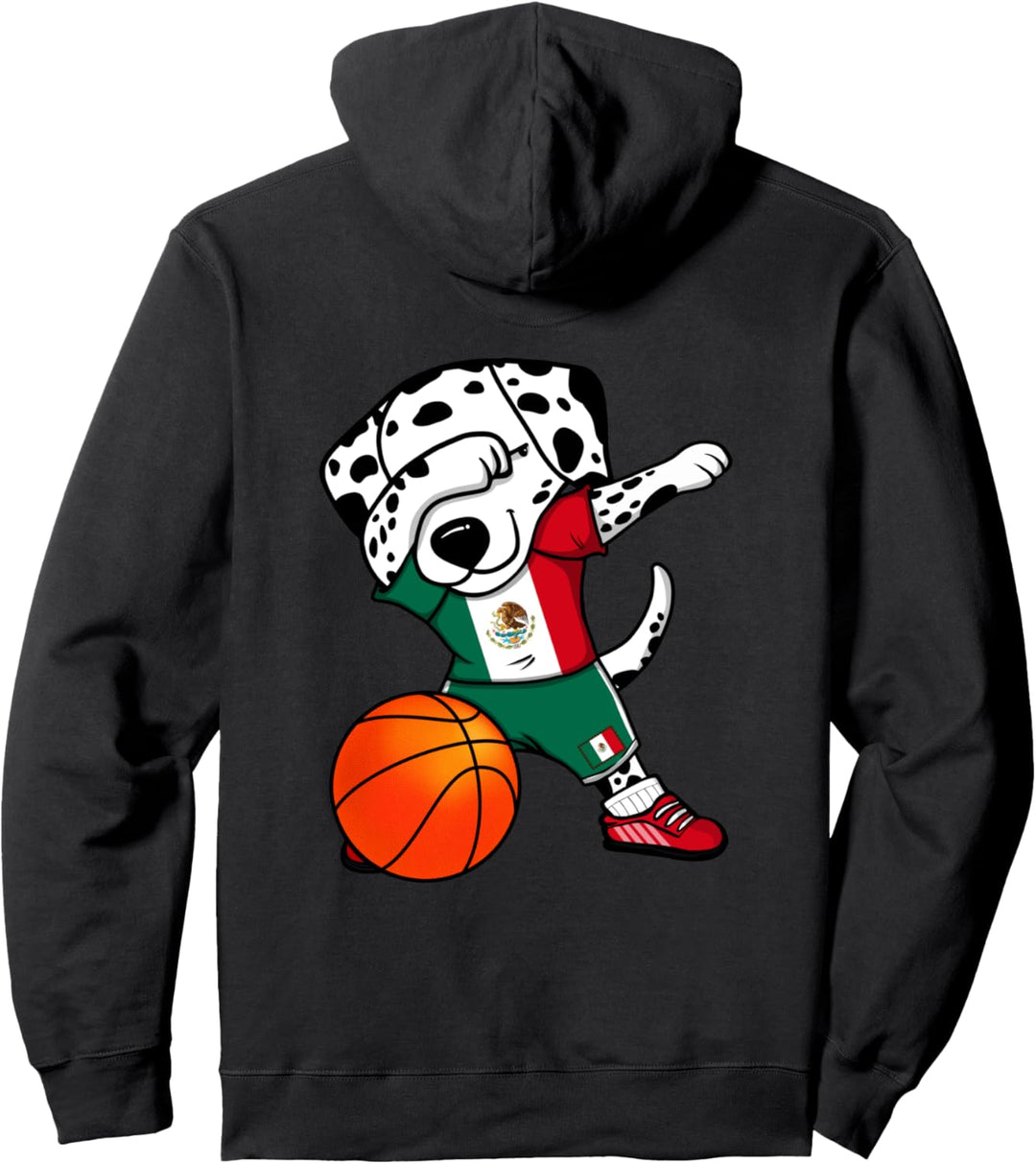 Dabbing Dalmatiner Hund Mexiko Basketball Mannschaft Sport Pullover Hoodie