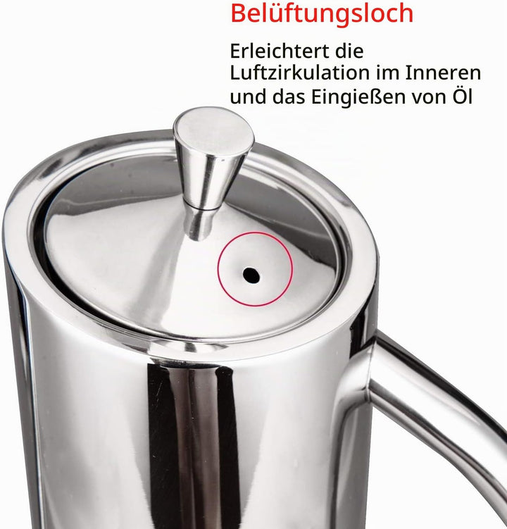 IMEEA Oliven Essig& Ölspender SUS304 Edelstahl Ölkännchen Ölbehälter Ölflasche Ölaufbewahrung Zutate