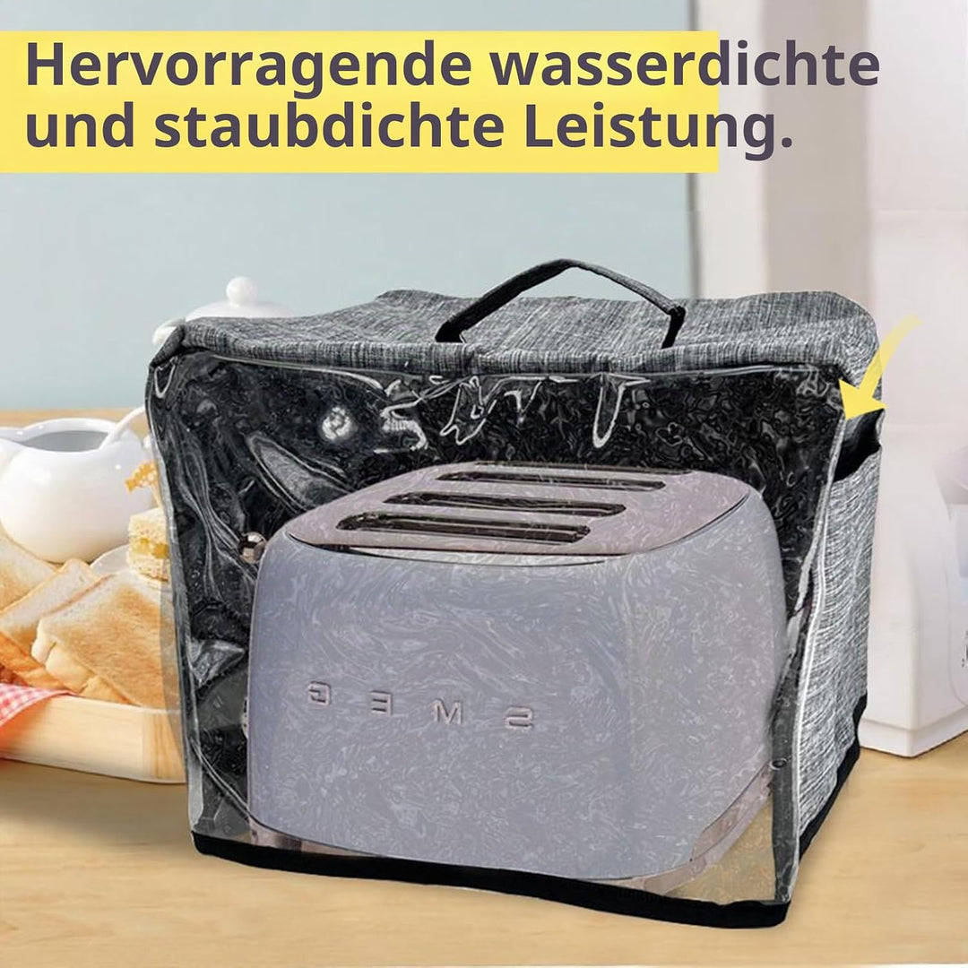 1 Stück Staubschutz - 35x35x25cm, Toasterabdeckung, Oxfordgewebe, Grau, Wasserdicht und Staubdicht,