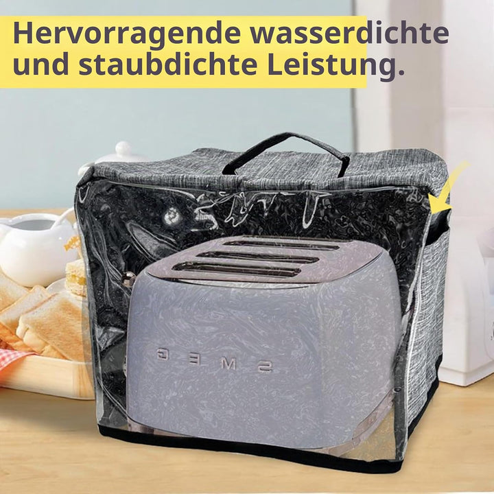 1 Stück Staubschutz - 35x35x25cm, Toasterabdeckung, Oxfordgewebe, Grau, Wasserdicht und Staubdicht,