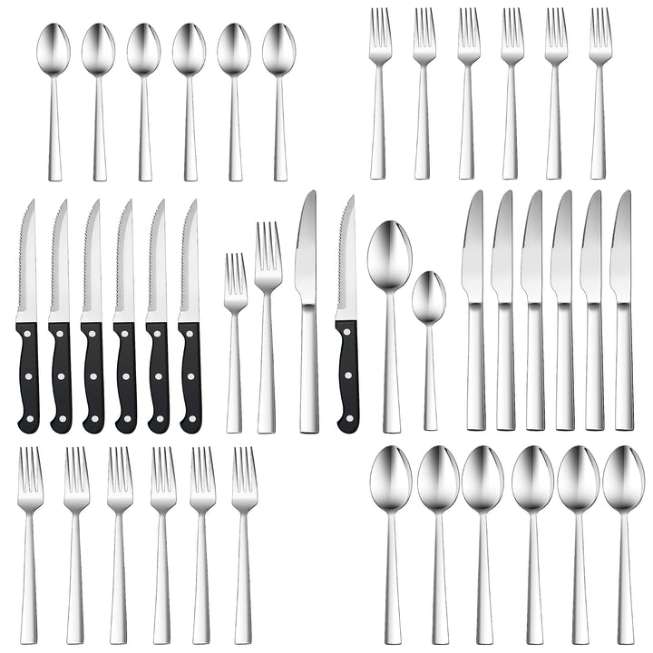 Besteck Set 6 Personen, HaWare 36-teilig Besteck Set mit Steakmesser, Edelstahl Besteckset mit Messe