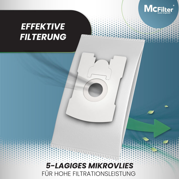 McFilter | 20 Staubsaugerbeutel geeignet für Vorwerk Tiger 260, Vorwerk Kobold VT265 VT270 VT300 - V