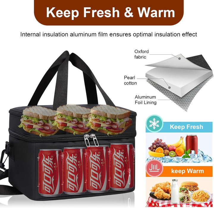 10L Kühltasche für Männer und Frauen – Doppellagige Isolierte Kühltasche, Auslaufsichere Lunchtasche