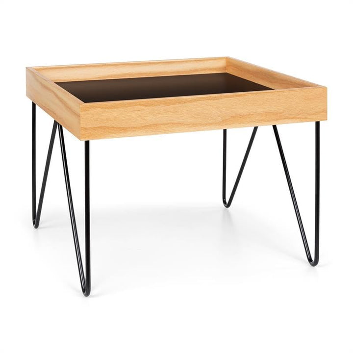 Besoa Lyon Kaffeetisch, Beistelltisch Serviertisch, abnehmbares Tablett: Melamin/MDF mit Eichenfurni